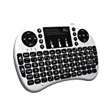 Rii i8+ Mini clavier sans fil avec rétroéclairage 2,4 G pour PC/Mac/Android (blanc)