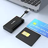 Rocketek DOD Military USB Smart Card Reader/CAC Common Access Card Reader Writer for Military|ID Card/Chip Card Reader, USB Smart Card ...