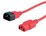 ROLINE Câble de raccordement d'appareils, IEC 320 C14 - C13, Rouge, 3 m