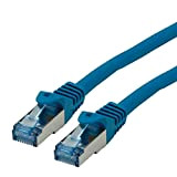ROLINE Cordon LAN Cat 6A - Component Level - Câble réseau S/FTP Ethernet avec connecteur RJ45 - bleu 3 m