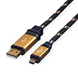 ROLINE GOLD Câble USB 2.0 HighSpeed | Type A - Mini B | 0,8 m