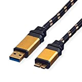ROLINE GOLD Câble USB 3.0 SuperSpeed | type A - Micro B | 0,8 m