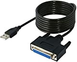SABRENT câble adaptateur pour imprimante – USB 2.0 vers IEEE-1284 Parallel [avec vis de verrouillage] (CB-DB25)
