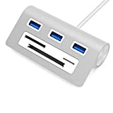 SABRENT HUB Tout-en-Un Premium en Aluminium avec 3 Ports USB 3.0 et lecteurs de Carte (câble de 30cm), pour MacBooks, ...
