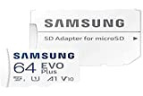 Samsung Carte MEMOIRE 64G Micro SD Evo Plus 2021 avec Adaptateur SD Classe 10 MB-MC64KA/EU