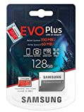 Samsung – Carte mémoire micro SD SDXC EVO Plus MB-MC128HA/EU Classe 10 U3 128 Go 100 Mo/S 4K Ultra HD