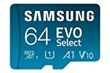 Samsung Evo Select Carte mémoire microSDXC UHS-I U1 130 Mo/s Full HD avec Adaptateur SD (MB-ME64KA/UE) 64 Go
