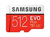 Samsung Mémoire Mb-Mc512Gaeu Evo Plus de 512 Go Carte Micro SD avec Adaptateur, Rouge/Blanc, 512 Go