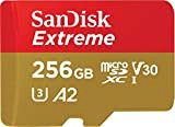 SanDisk 256 Go Extreme carte microSDXC pour jeux sur mobile, jusqu'à 190 Mo/s, avec A2 App Performance, UHS-I, Classe 10, U3, ...