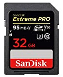 SanDisk 32 Go Extreme PRO SDXC, carte mémoire, jusqu'à 170 MB/s UHS-I Classe 10, U3, V30