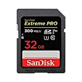 SanDisk 32GB Extreme PRO SDHC, carte mémoire, jusqu'à 300 Mo / s, UHS-II, Classe 10, U3, V90