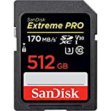 SanDisk 512 Go Extreme PRO SDXC, carte mémoire, jusqu'à 170 MB/s UHS-I Classe 10, U3, V30