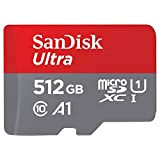 SanDisk 512 Go Ultra Carte Mémoire microSDXC + Adaptateur SD. Vitesse de Lecture Allant jusqu'à 120MB/S, Classe 10, U1, homologuée ...