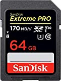 SanDisk 64 Go Extreme PRO SDXC, carte mémoire, jusqu'à 170 MB/s UHS-I Classe 10, U3, V30