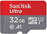 SanDisk Carte Mémoire MicroSDHC Ultra 32 Go + Adaptateur SD. Vitesse de Lecture Allant jusqu'à 98MB/S, Classe 10, U1, homologuée ...