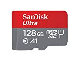 SanDisk Carte mémoire microSDXC Ultra 128 Go + adaptateur SD. Vitesse de lecture jusqu'à 120 Mo/s, classe 10, certifié U1, ...