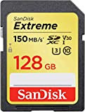 SanDisk Extreme 128 Go Carte mémoire SDXC jusqu'à 150 Mo/s, Classe 10, U3, V30