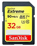 SanDisk Extreme 32 Go Carte Mémoire SDHC jusqu'à 90 Mo/s, Classe 10, U3, V30