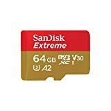 SanDisk Extreme 64 Go Carte mémoire microSDXC + adaptateur SD avec A2 App Performance + Rescue Pro Deluxe, jusqu'à 160 ...