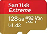 SanDisk Extreme Carte Mémoire MicroSDXC 128 Go + Adaptateur SD avec Performances Applicatives A2 Jusqu'à 190 Mo/s, Classe 10, U3, ...