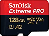 SanDisk Extreme PRO Carte Mémoire microSDXC 128 Go + Adaptateur SD avec Performances Applicatives A2 Jusqu'à 170 Mo/s, Classe 10, ...
