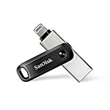 SanDisk iXpand Go Clé USB de 128 Go, 2-en-1 avec un connecteur Lightning et un connecteur USB de type-3.0 pour ...