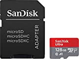 SanDisk Ultra 128 Go microSDXC Carte Mémoire + Adaptateur SD. Vitesse de Lecture Allant jusqu'à 120MB/S, Classe 10, UHS-I, homologuée ...