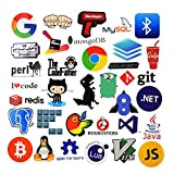 Sanmatic Autocollant Lot 108Pcs Stickers pour Ordinateur Portable langage Autocollant de Programmation développeur Logo de l'autocollant IT,C ++,Python,Linux,Swift,Geeks,Pirates informatiques,codeurs