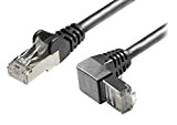 Sat-Fox - Câble réseau - Cat6A/S/FTP (PIMF) - Directement sur connecteur RJ45 - Connecteur coudé vers le bas - 5 m