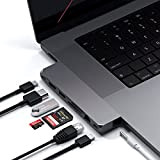 Satechi Adaptateur Pro Hub Max - USB4, USB-A Data, USB-C Data, Gigabit Ethernet, Port SD/Micro SD et Prise Audio - ...