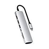 Satechi USB-C Slim Multiport avec Adaptateur Ethernet - 4K HDMI, Gigabit Ethernet, USB-C Charge - Compatible avec MacBook Pro / ...