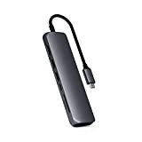 Satechi USB-C Slim Multiport avec Adaptateur Ethernet - 4K HDMI, Gigabit Ethernet, USB-C Charge - Compatible avec MacBook Pro / ...