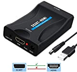 Scart to HDMI Converter Adapter, Scaler Video Audio Cable Support HDMI 720P/1080P Cable for DVD Player to TV