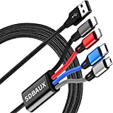 SDBAUX 3A/1.2M Câble Multi USB 4 en 1 Multi Chargeur USB Câble De Chargement En Nylon Tressé Avec Micro USB ...