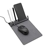 SenseAGE Multifonction Tapis de Souris, 3 en 1 Mouse Pad avec Base Antidérapante, MousePad Mince Portable, Support pour Téléphone et ...