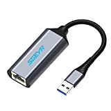 SGEYR Adaptateur USB 3.0 vers Ethernet, USB LAN Gigabit Ethernet Adaptateur Réseau RJ45 à 1000 Mbps en Aluminium Compatible avec ...