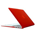 SHANGYA Coque de protection en plastique rigide givré pour MacBook Air 13,3" A1466 (2012-2017) / A1369(2010-2012), ordinateur portable Rouge