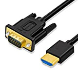 SHULIANCABLE Câble HDMI vers VGA, Câble adaptateur HDMI vers VGA en plaqué or (mâle à mâle) Compatible avec Ordinateur Portable, ...
