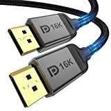 Silkland 16K Câble DisplayPort 2.0 3m, 4K@240Hz/144Hz/165Hz/, 8K@60Hz, 16K/10K@60Hz, 80Gbps, HDR10, ARC, G-Sync & Free-Sync, DSC 1.2, Cable DP 3 ...