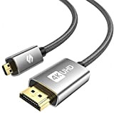 Silkland Câble Micro HDMI vers HDMI 1M, 4K@60Hz, Câble Micro HDMI Supporte Ethernet, 3D, HDR et ARC, Micro HDMI vers ...