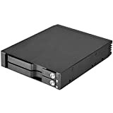 SilverStone SST-FS202B - Boîtier disque dur interne 3.5“ pour SAS/SATA HDD ou SSD 2x 2.5“, en aluminium, sans plateau, échangeable ...