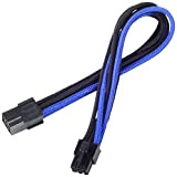 SilverStone SST-PP07-IDE6BA - 25cm 6pin vers PCI-E 6pin Cable d'extension manchonné, noir bleu
