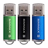 SIMMAX Clé USB 16 Go Lot de 3 Mémoire Stick USB 2.0 Flash Drive Pivotant Stockage Disque Pendrive (16Go Noir ...
