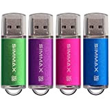 SIMMAX Clé USB 16 Go Lot de 4 Mémoire Stick USB 2.0 Flash Drive Pivotant Stockage Disque Pendrive (16Go Vert ...