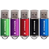 SIMMAX Clé USB 32 Go Lot de 5 Mémoire Stick USB 2.0 Flash Drive Pivotant Stockage Disque Pendrive (32Go Vert ...
