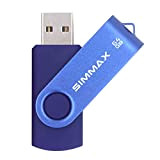 SIMMAX Clé USB 64 Go Mémoire Stick USB 2.0 Flash Drive Rotation Stockage Disque Pendrive (64Go Bleu)