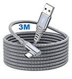 Siwket Câble USB C 90 Degrés 3M, Câble USB Type C Charge Rapide 3A Nylon Tressé pour Samsung Galaxy S10 ...