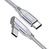 Siwket Câble USB C vers USB C Coudé 2M,PD 60W Charge Rapide Câble Type C 90 Degrés Nylon Tressé Compatible ...