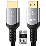 Sniokco Câble HDMI 2.1 8K 0.5M, Certifié Câble HDMI Tressé Ultra Haute Vitesse 48Gbps, Supporte Dynamic HDR, eARC, Dolby Atmos, ...