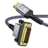 Snowkids Câble Adaptateur HDMI DVI Câble DVI vers HDMI avec convertisseur bidirectionnel Full HD 24 + 1 Haute Vitesse DVI ...